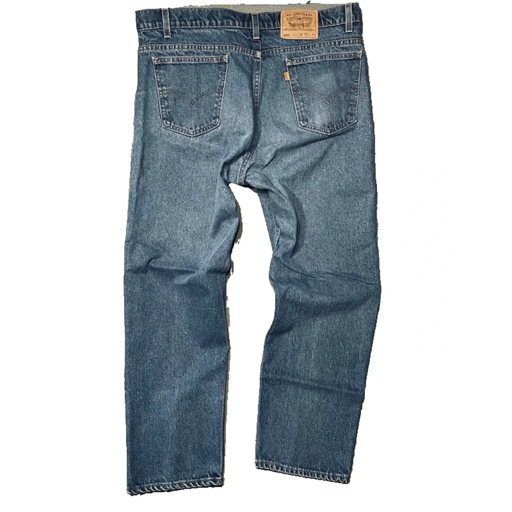 Vintage 90s Levis 505 Orange Tab Jeans Made in USA Medium Dark Wash 39x29